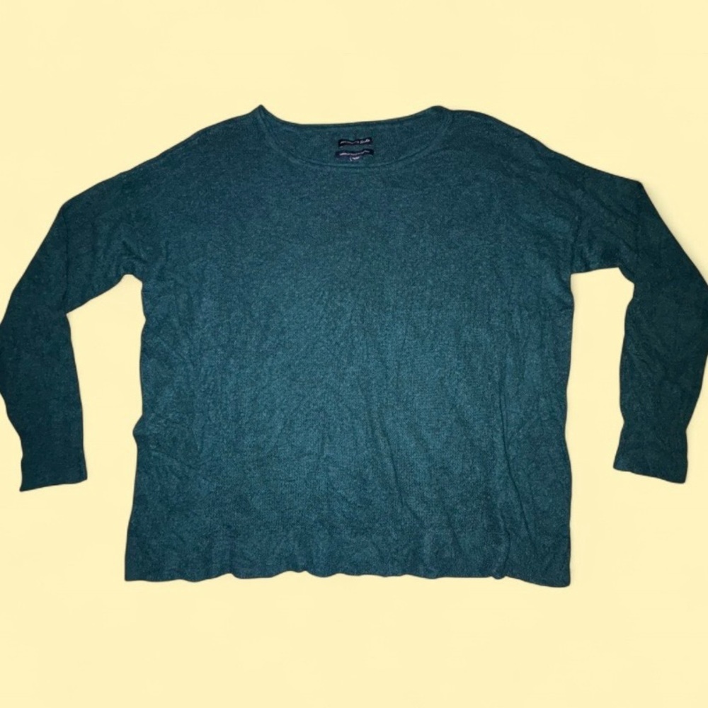 American Eagle Dark Green Long Sleeve Soft Knit Pullover Sweater - Size XL